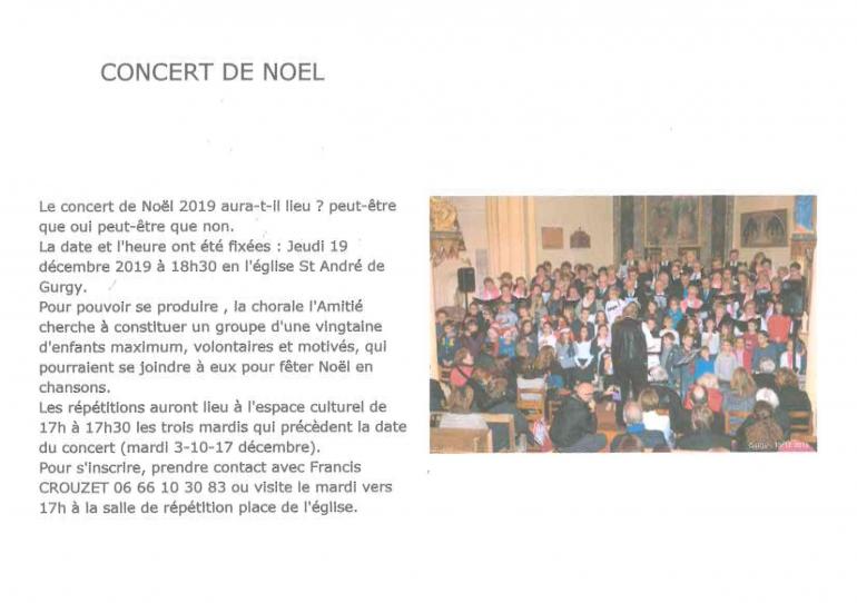 Concert de noel - La Chorale de l'Amitié