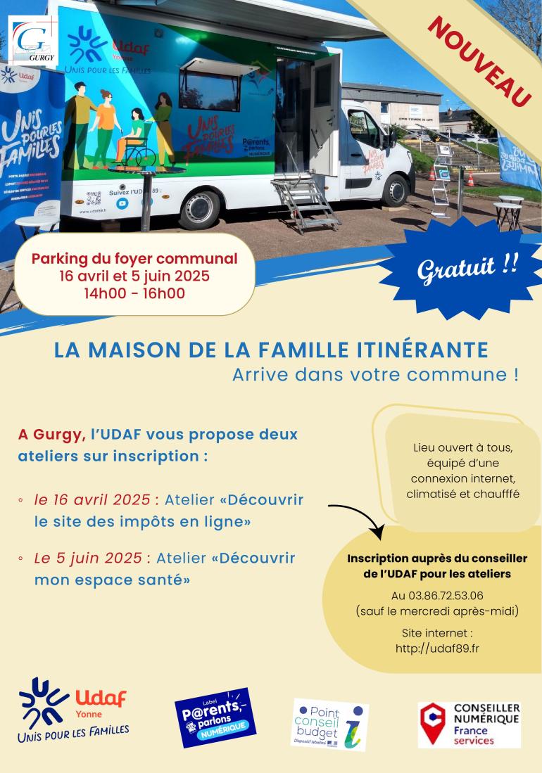Ateliers avec la maison de la famille itinérante