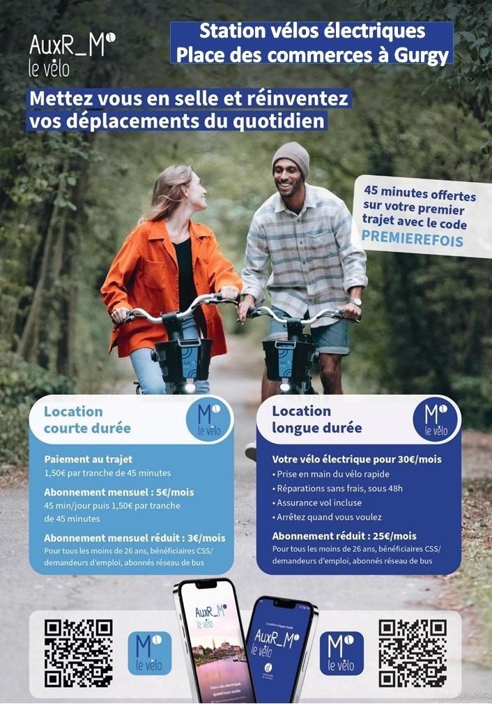Location vélos électriques place des commerces